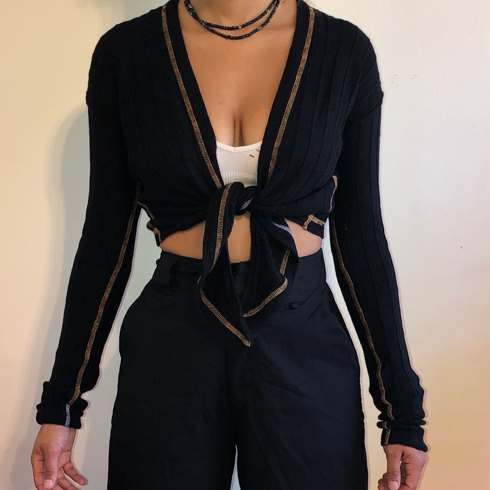 Free people tie front top